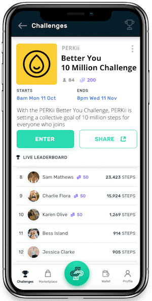 PERKii Better You PUML Leaderboard Screen