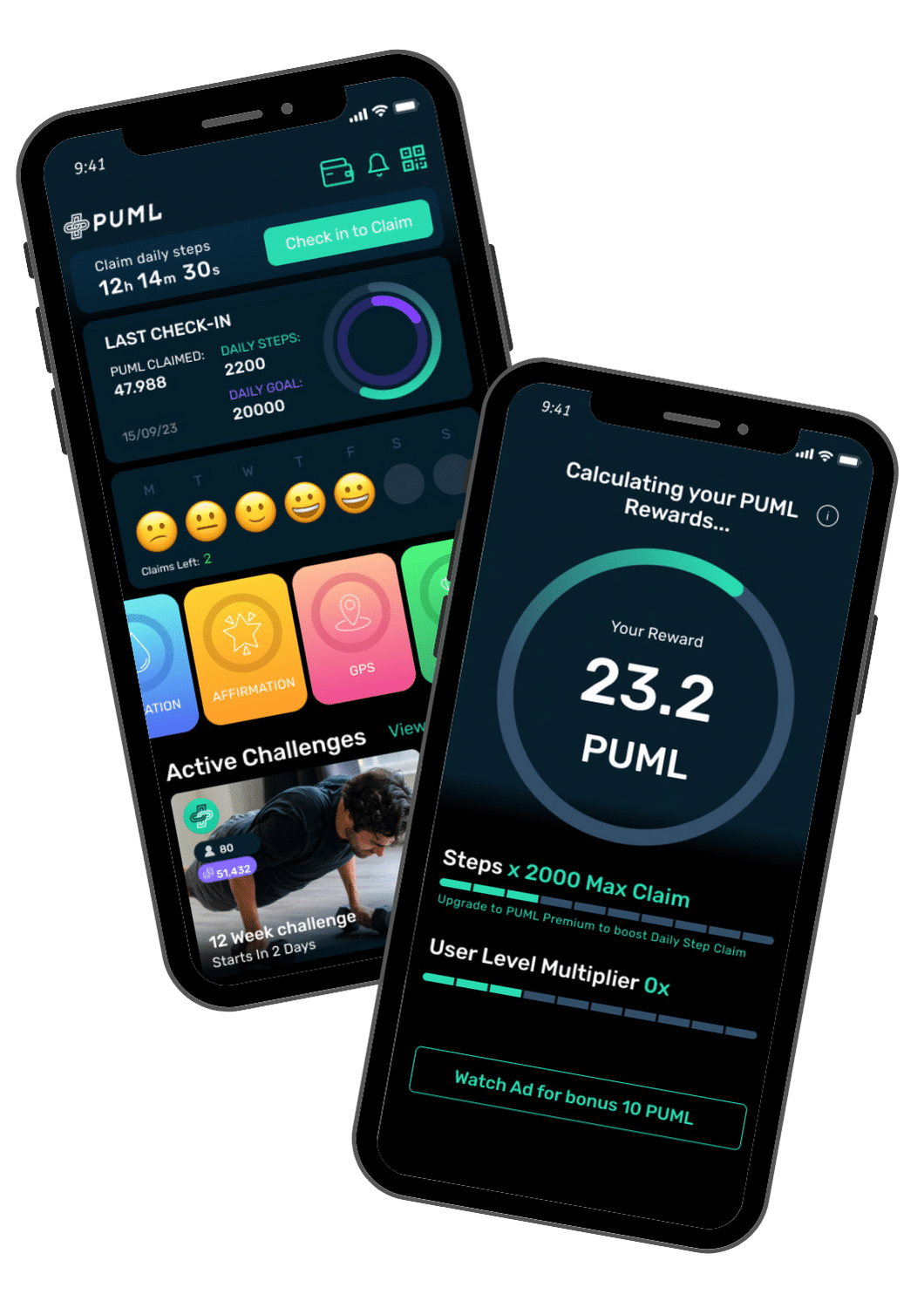 PUML app challenge screens